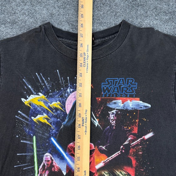 Vintage 90s Star Wars Jedi Vs Sith Episode 1 Movie Promo Black Large T-Shirt - Picture 6 of 11
